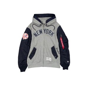 Alpha Industries x New York Yankees Gray MA-1 Full Zip Fleece Jacket