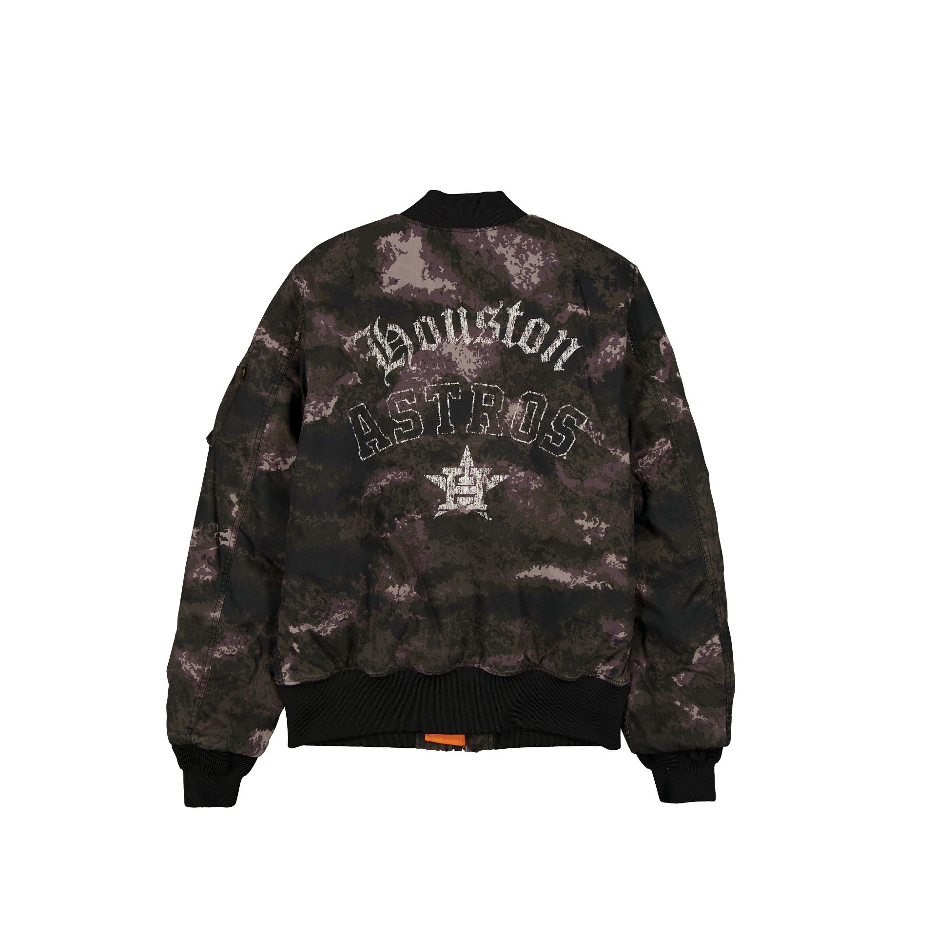 Alpha Industries x Houston Astros Black Camo MA-1 Bomber Jacket - Image 3