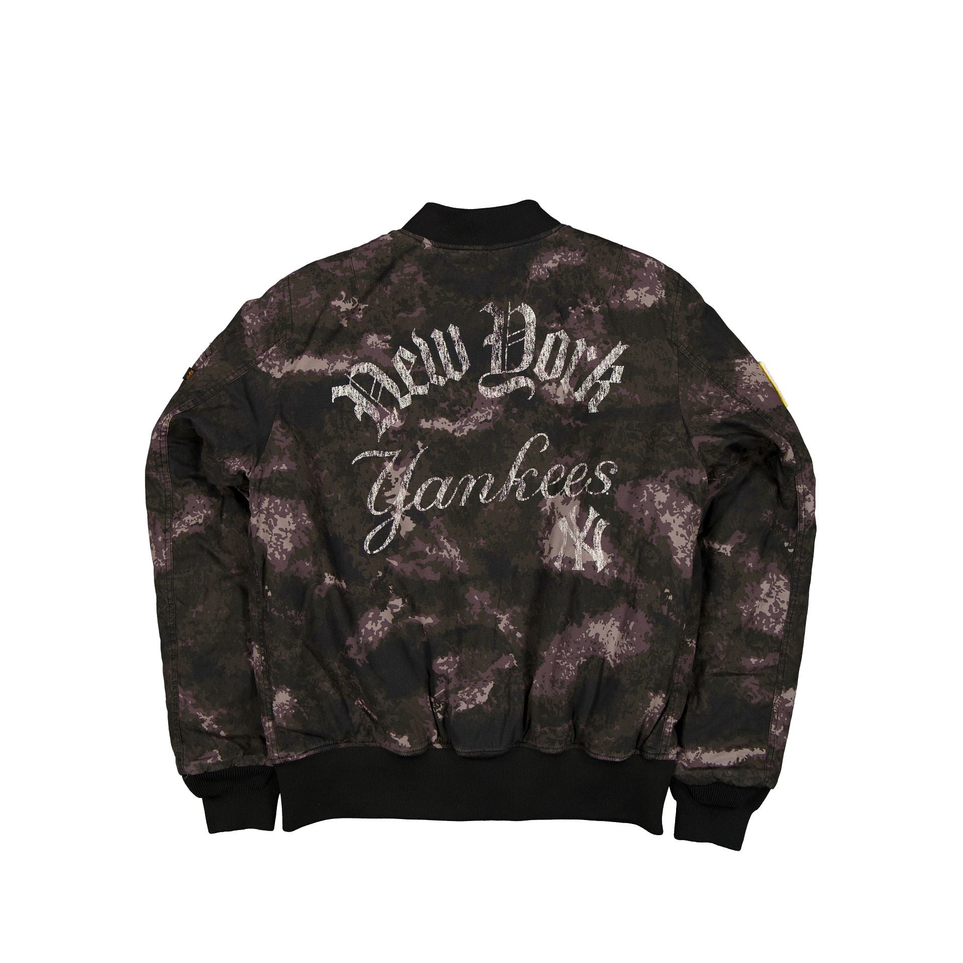 Alpha Industries x New York Yankees Black Camo MA-1 Bomber Jacket - Image 3