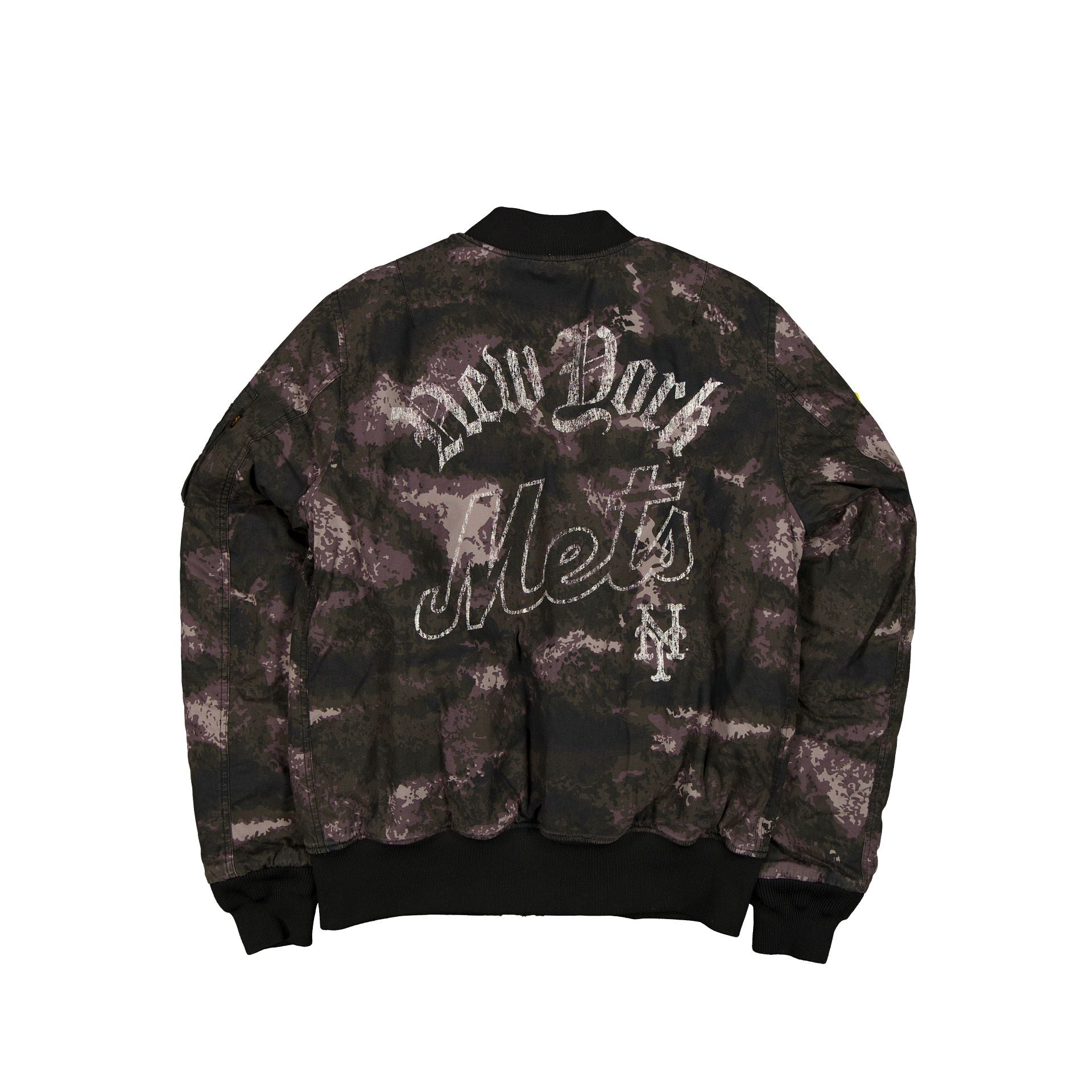 Alpha Industries x New York Mets Black Camo MA-1 Bomber Jacket - Image 3