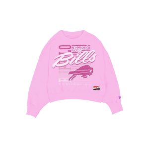 Buffalo Bills Throwback Women's Washed Pink Crewneck
