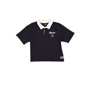 Atlanta Braves Throwback Women's Cropped Polo