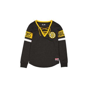 Boston Bruins Throwback Women's V-Neck Long-Sleeve T-Shirt