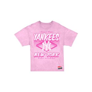 New York Yankees Throwback Women's Pink T-Shirt