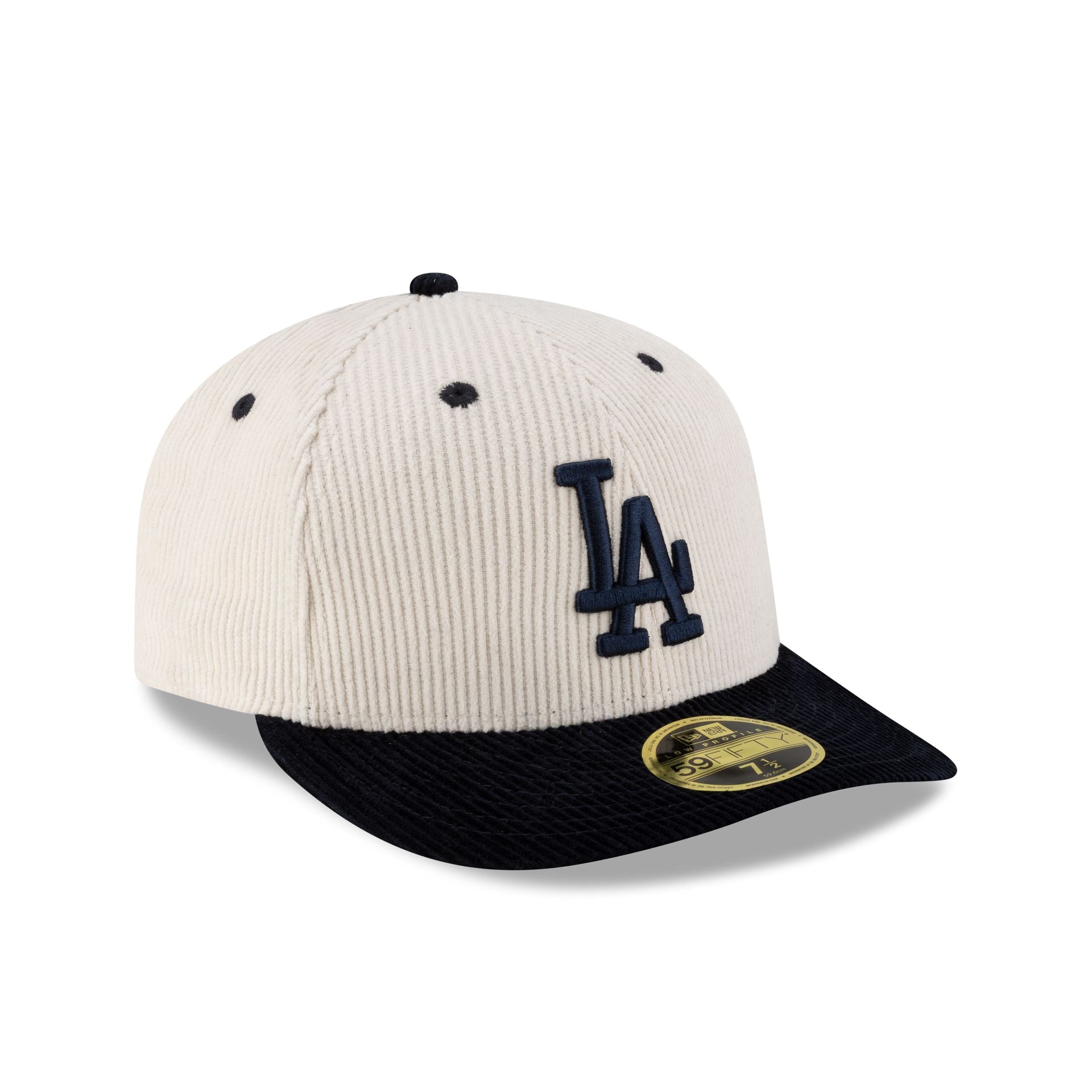 Los Angeles Dodgers Cord Cream Low Profile 59FIFTY Fitted Hat - Image 3