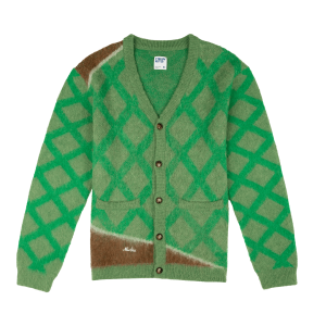 New Era Branded Mohair Field Kelly Green Cardigan