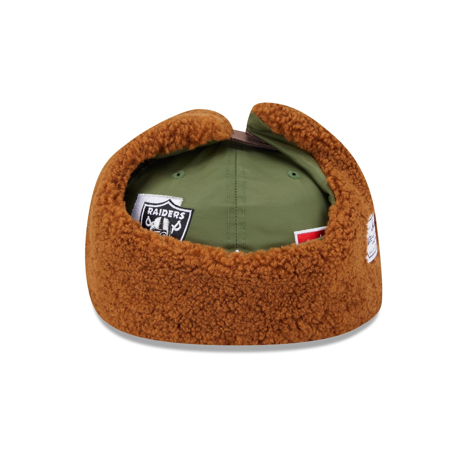 Alpha Industries x Las Vegas Raiders Olive Green Dog Ear 59FIFTY Fitted Hat - Image 6