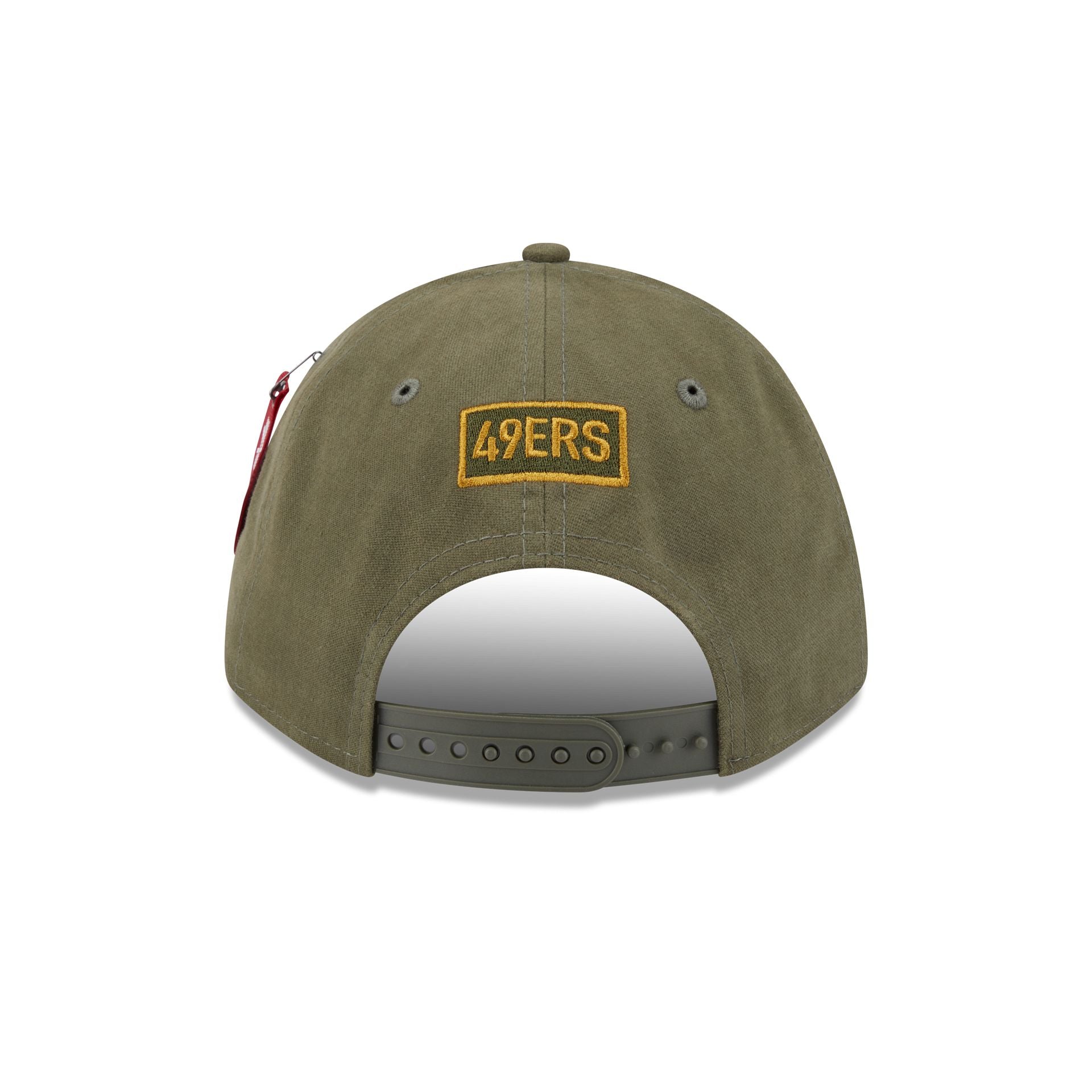 Alpha Industries x San Francisco 49ers Olive Green 9FORTY M-Crown A-Frame Snapback Hat - Image 6