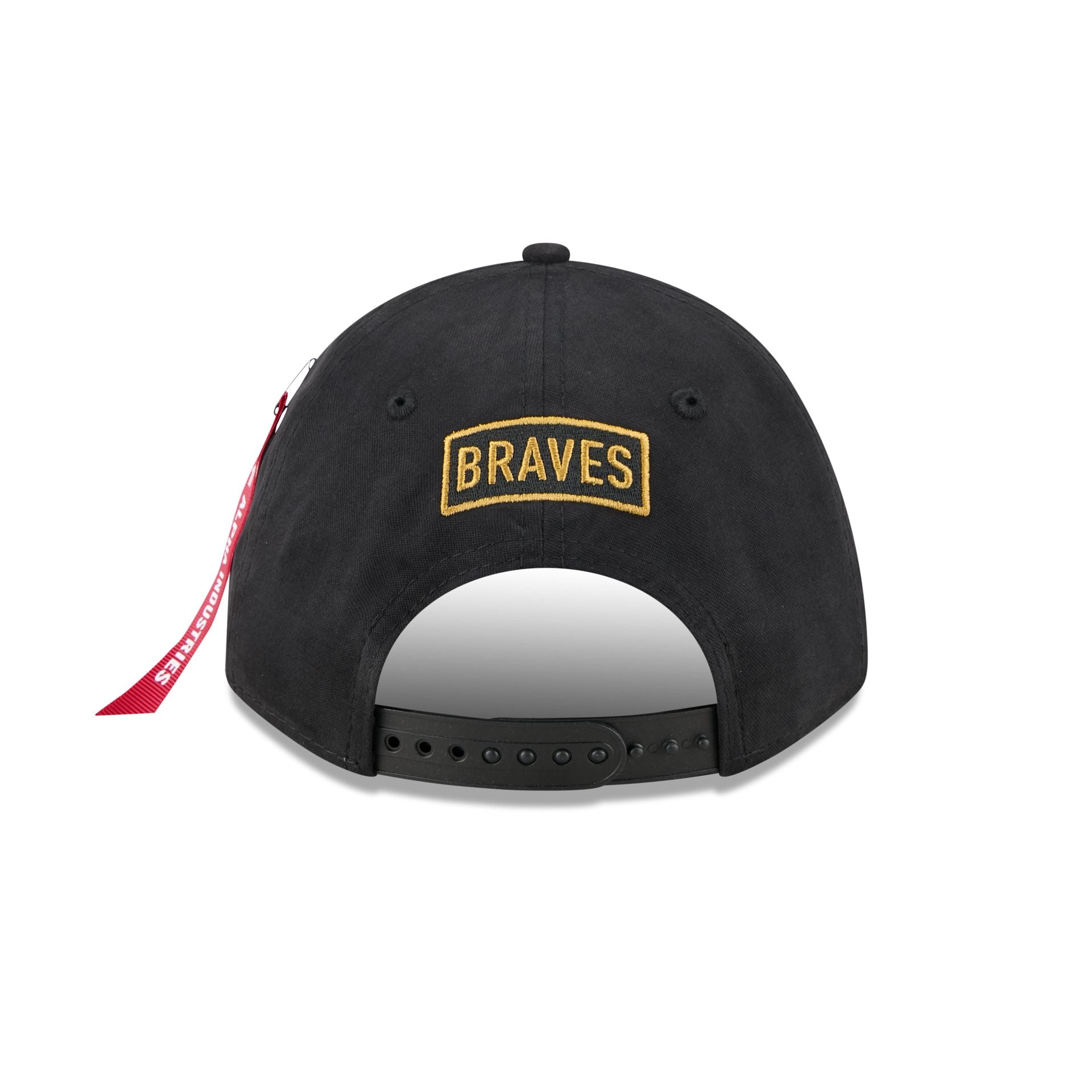 Alpha Industries x Atlanta Braves Black 9FORTY M-Crown A-Frame Snapback Hat - Image 6