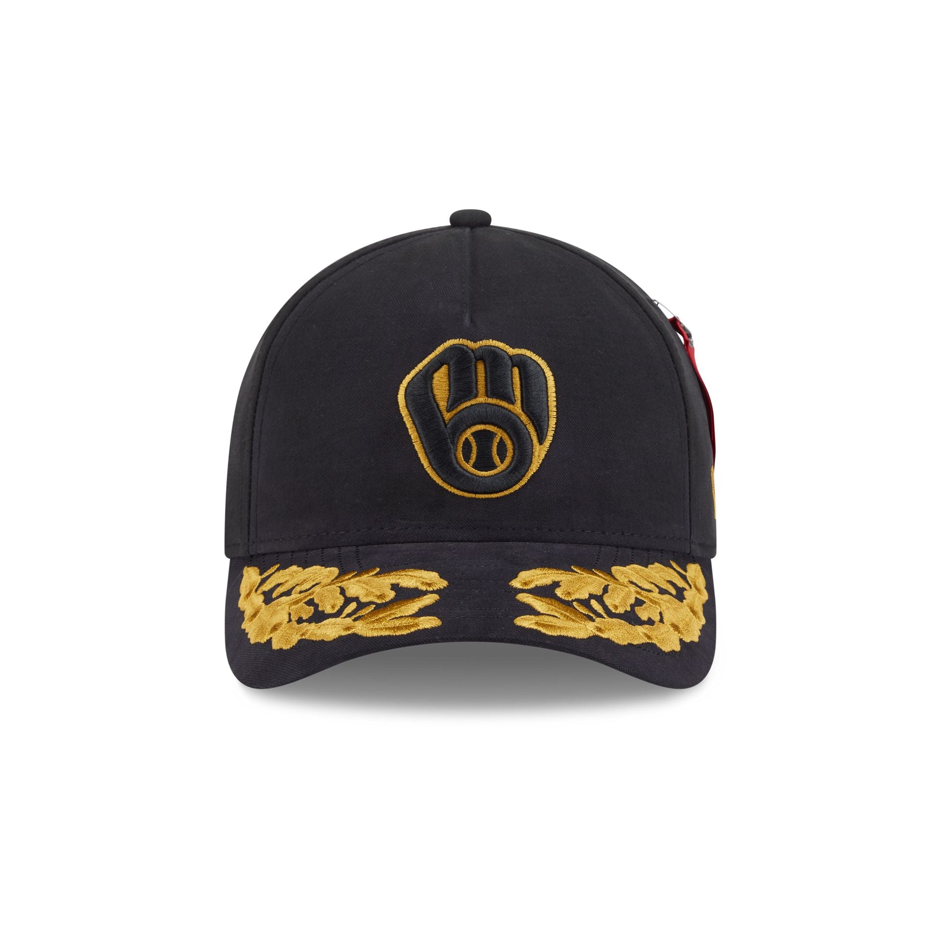Alpha Industries x Milwaukee Brewers Black 9FORTY M-Crown A-Frame Snapback Hat - Image 2