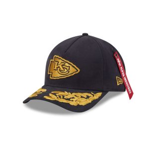 Alpha Industries x Kansas City Chiefs Black 9FORTY M-Crown A-Frame Snapback Hat
