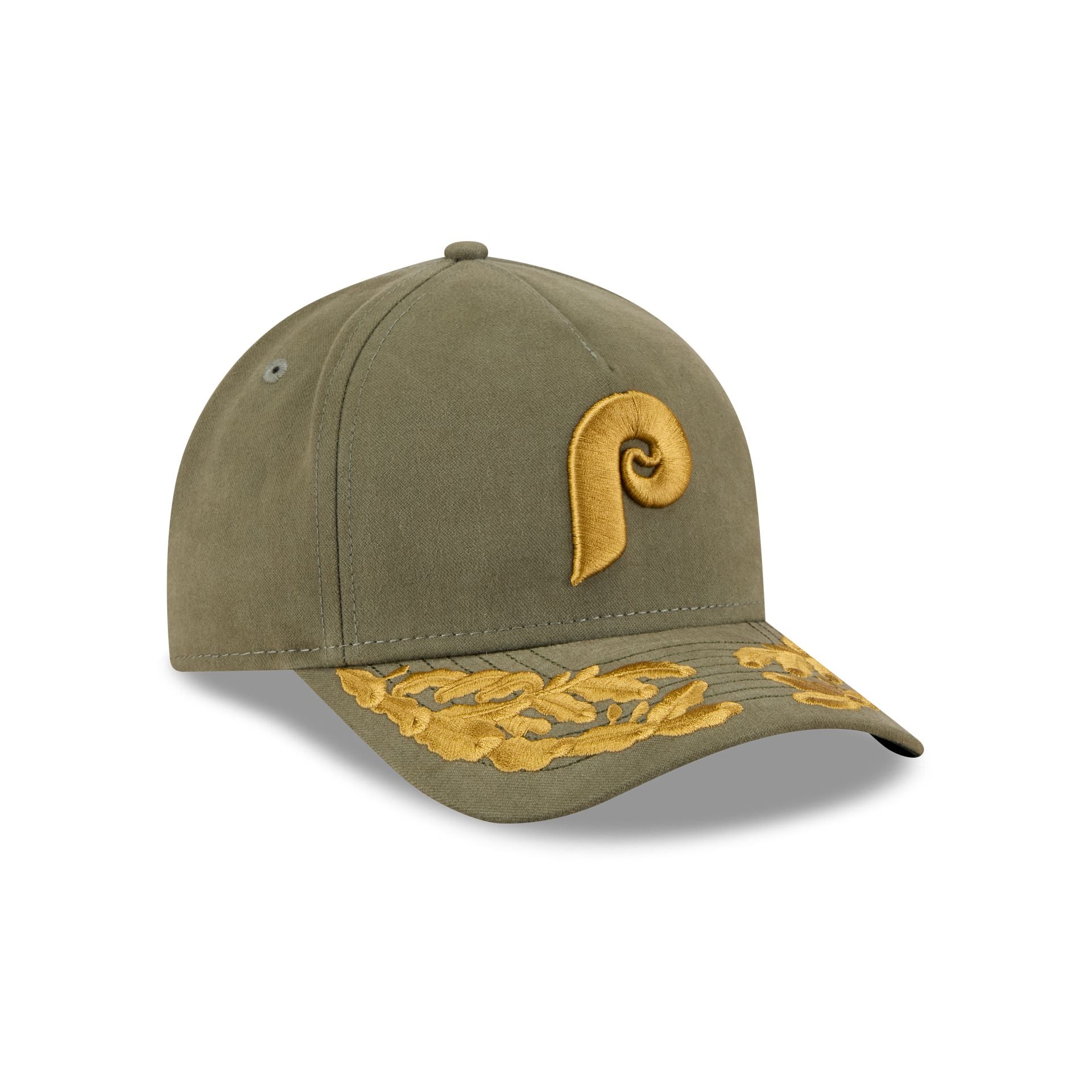 Alpha Industries x Philadelphia Phillies Olive Green 9FORTY M-Crown A-Frame Snapback Hat - Image 3