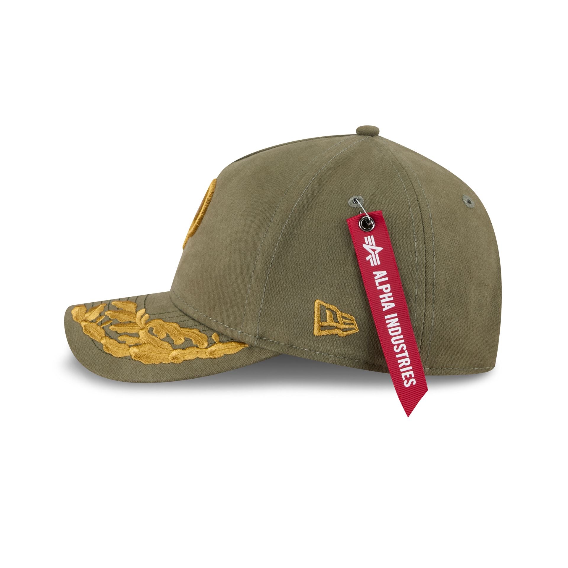 Alpha Industries x Philadelphia Phillies Olive Green 9FORTY M-Crown A-Frame Snapback Hat - Image 4