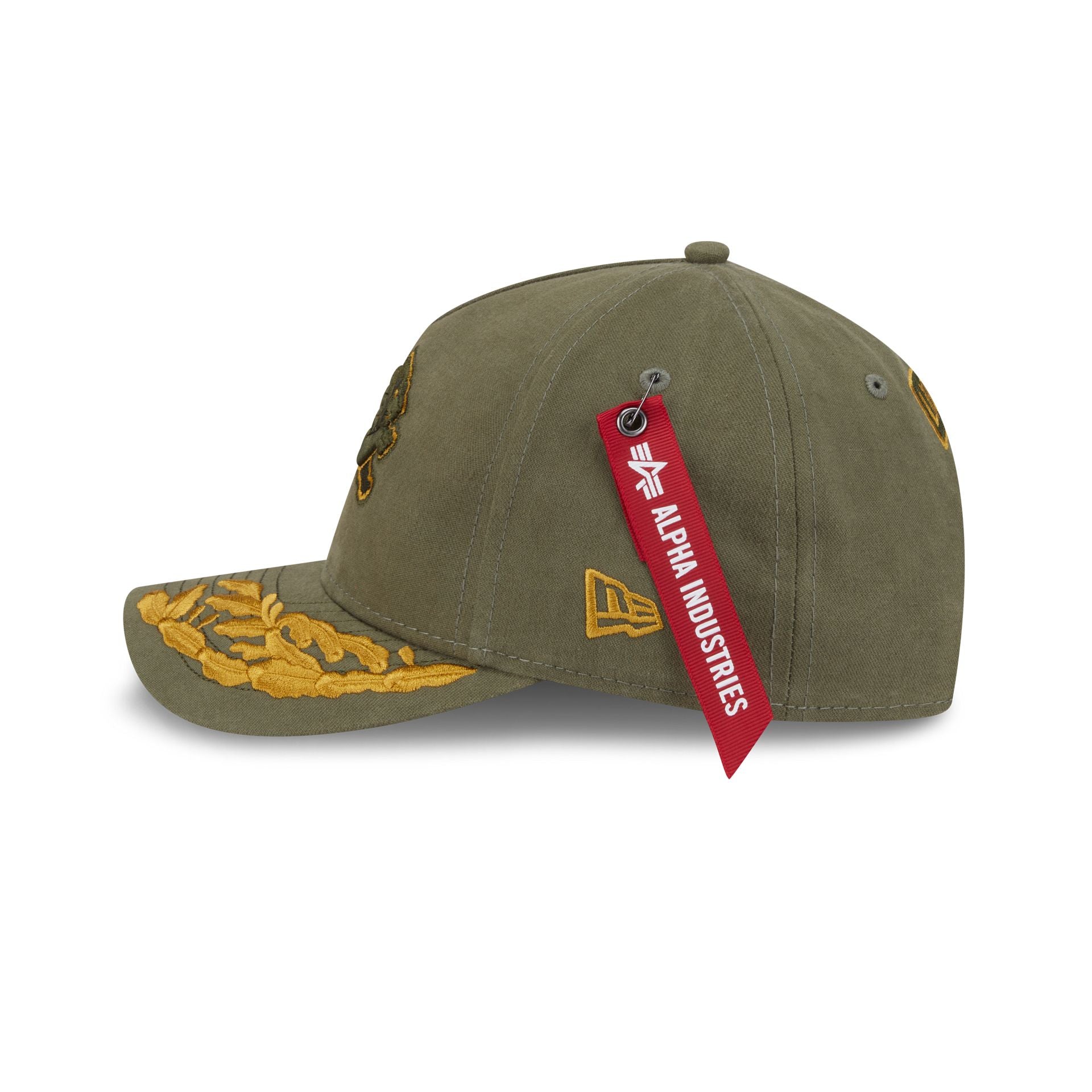 Alpha Industries x Detroit Lions Olive Green 9FORTY M-Crown A-Frame Snapback Hat - Image 4