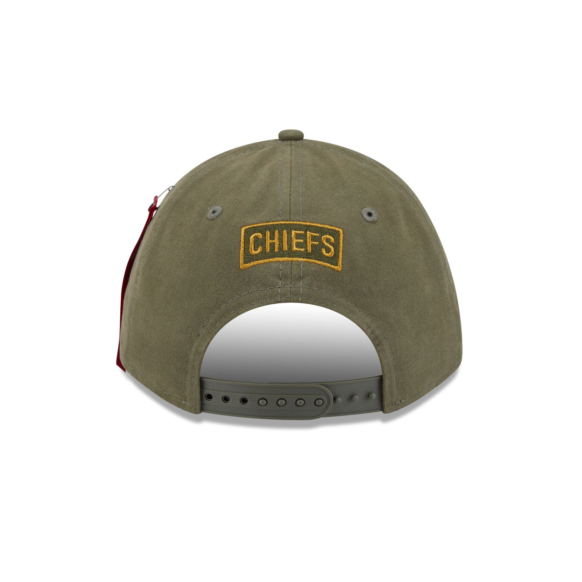 Alpha Industries x Kansas City Chiefs Olive Green 9FORTY M-Crown A-Frame Snapback Hat - Image 6