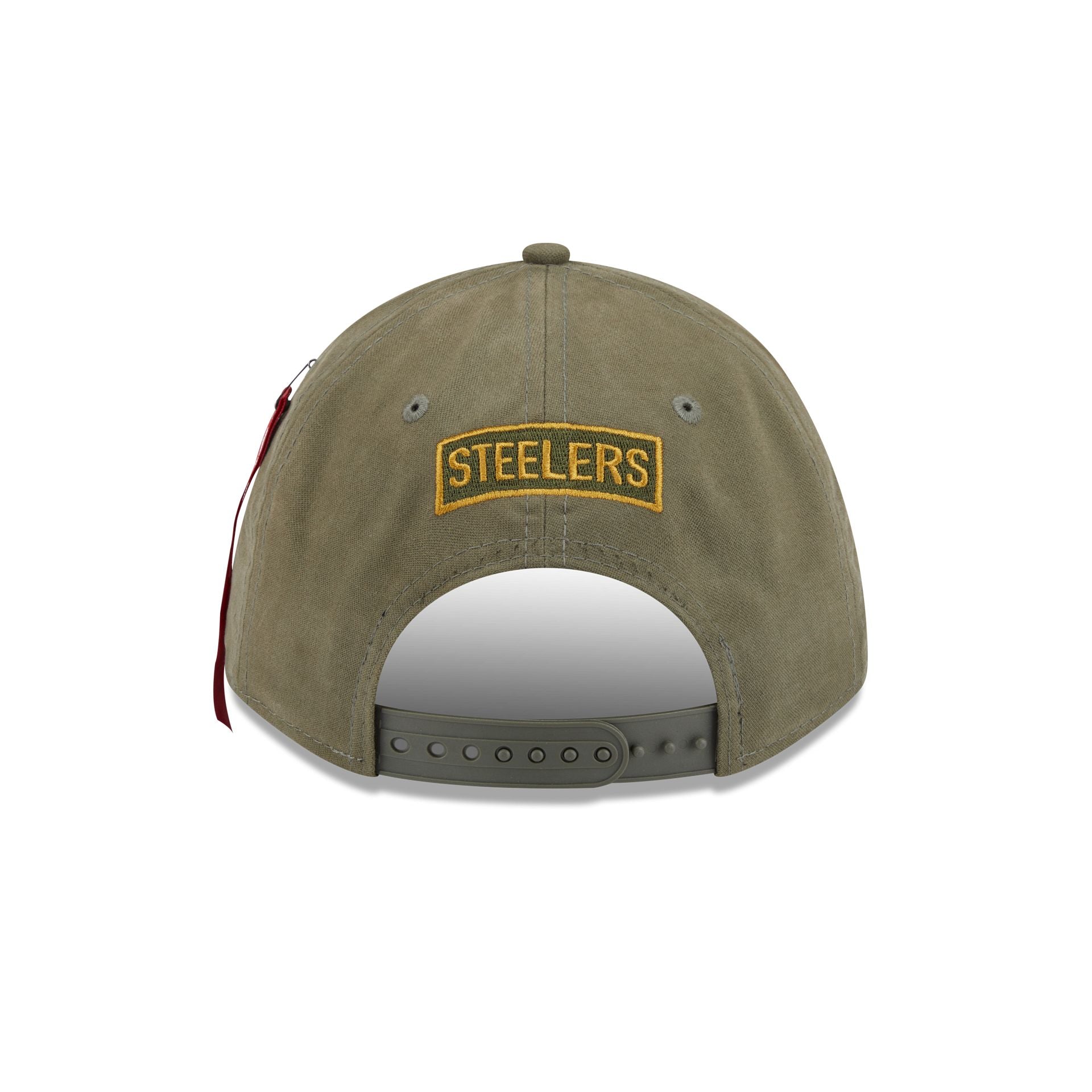 Alpha Industries x Pittsburgh Steelers Olive Green 9FORTY M-Crown A-Frame Snapback Hat - Image 6