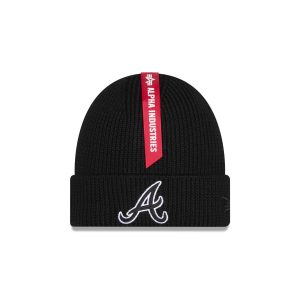Alpha Industries x Atlanta Braves Black Cuff Knit Hat