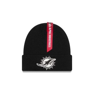 Alpha Industries x Miami Dolphins Black Cuff Knit Hat