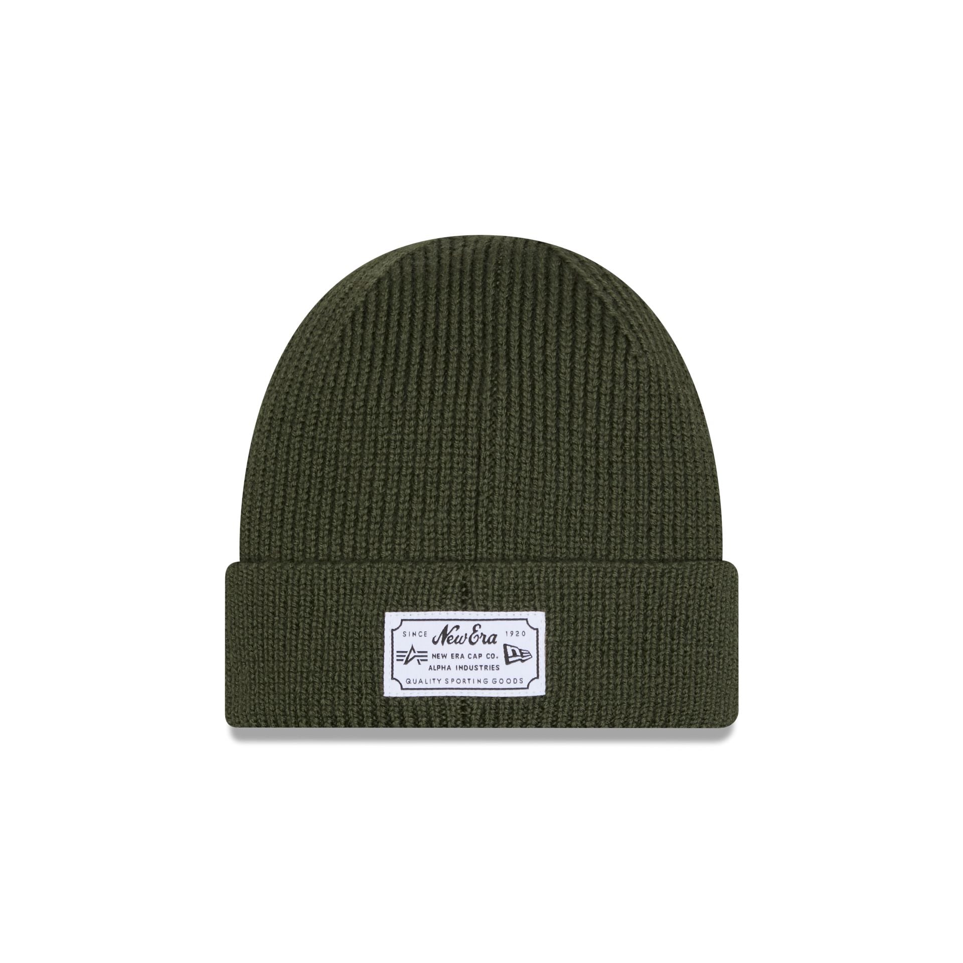 Alpha Industries x Atlanta Braves Olive Green Cuff Knit Hat - Image 3