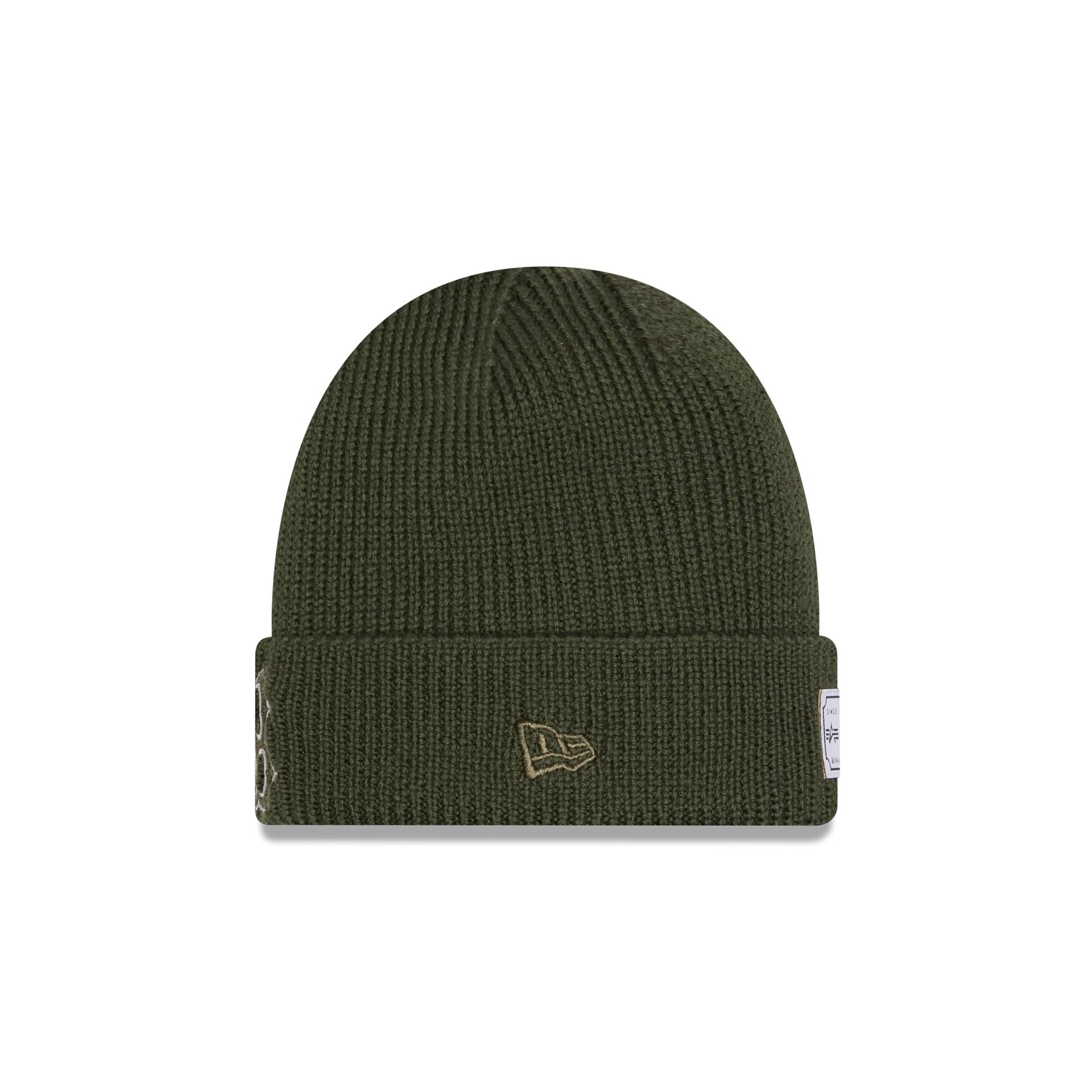 Alpha Industries x Boston Red Sox Olive Green Cuff Knit Hat - Image 2