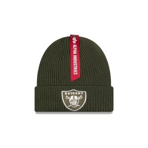 Alpha Industries x Las Vegas Raiders Olive Green Cuff Knit Hat
