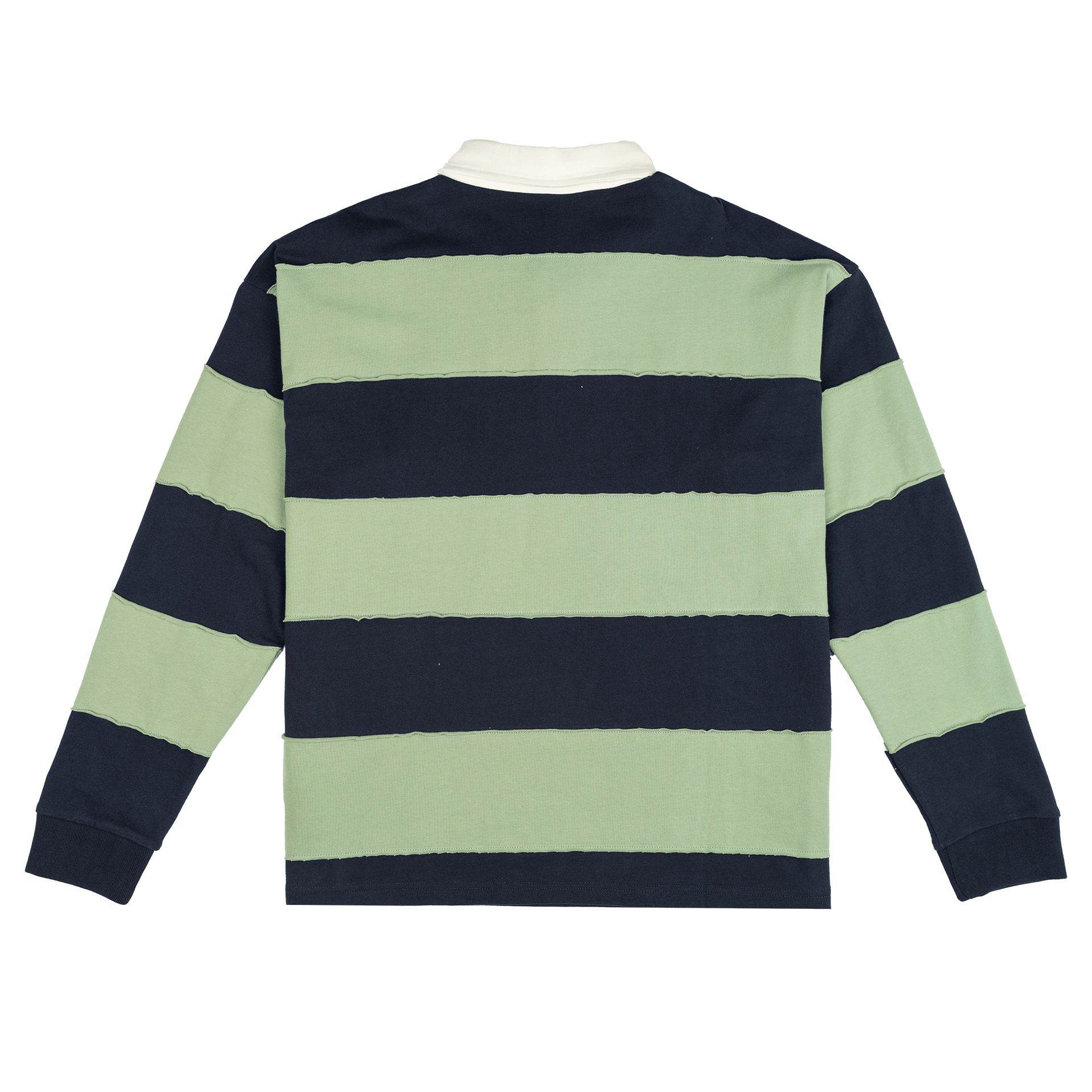 New Era Branded Cut and Sew Block Navy Long Sleeve Rugby Shirt - Image 3