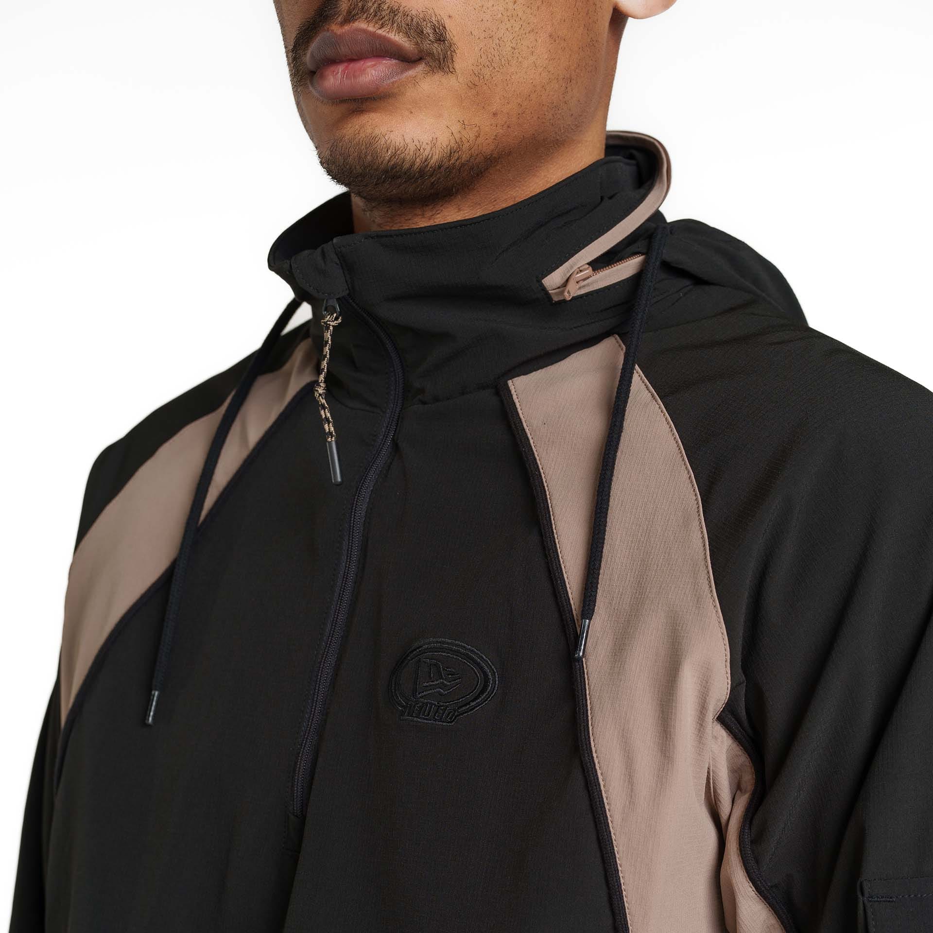 New Era Branded Retro-Tech NE2K Black Half-Zip Track Pullover - Image 4