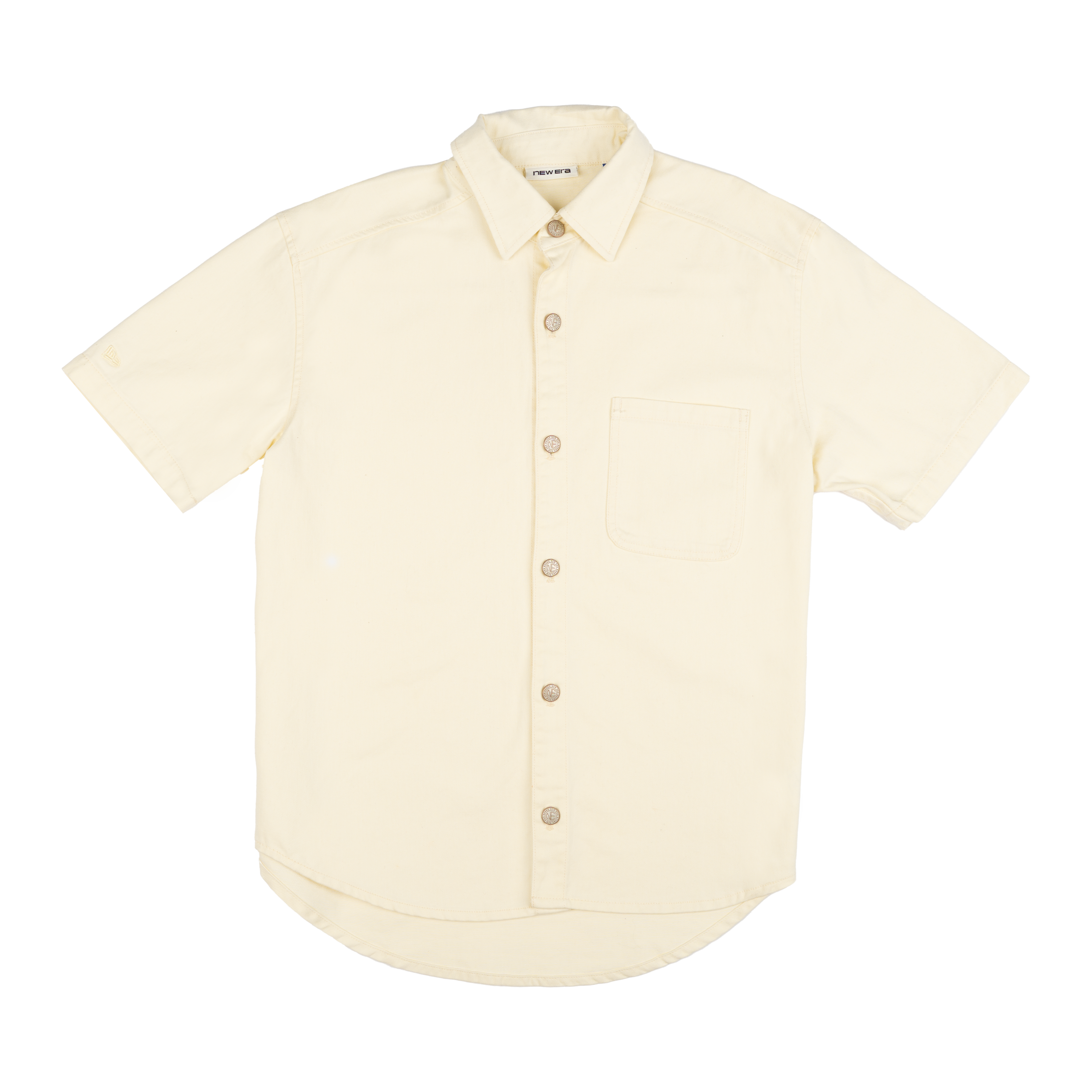 New Era Branded Ellicott Chrome White Twill Half Sleeve Button Up Shirt - Image 2