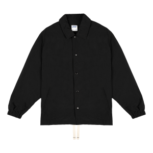 New Era Branded Ripstop Script Nylon Black Coach's Jacket