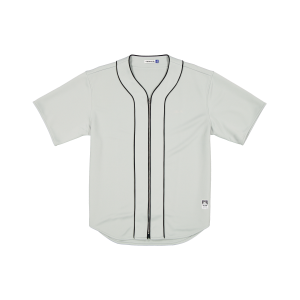 New Era Branded Piping Full-Zip Baseball Mirage Gray Jersey