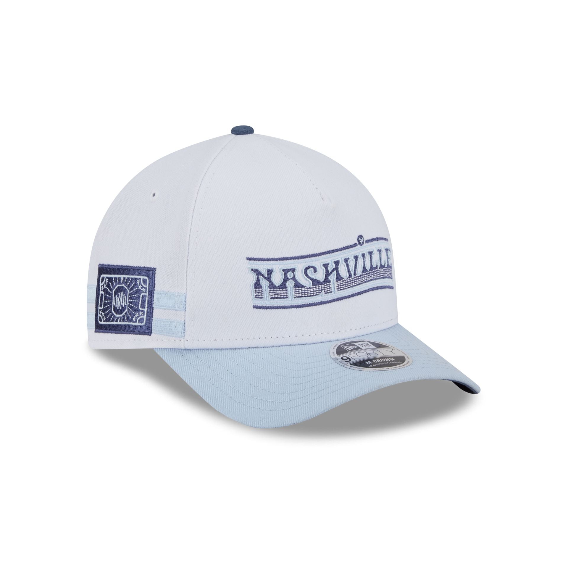 Nashville SC 2025 Jersey Hook White 9FORTY M-Crown A-Frame Snapback Hat