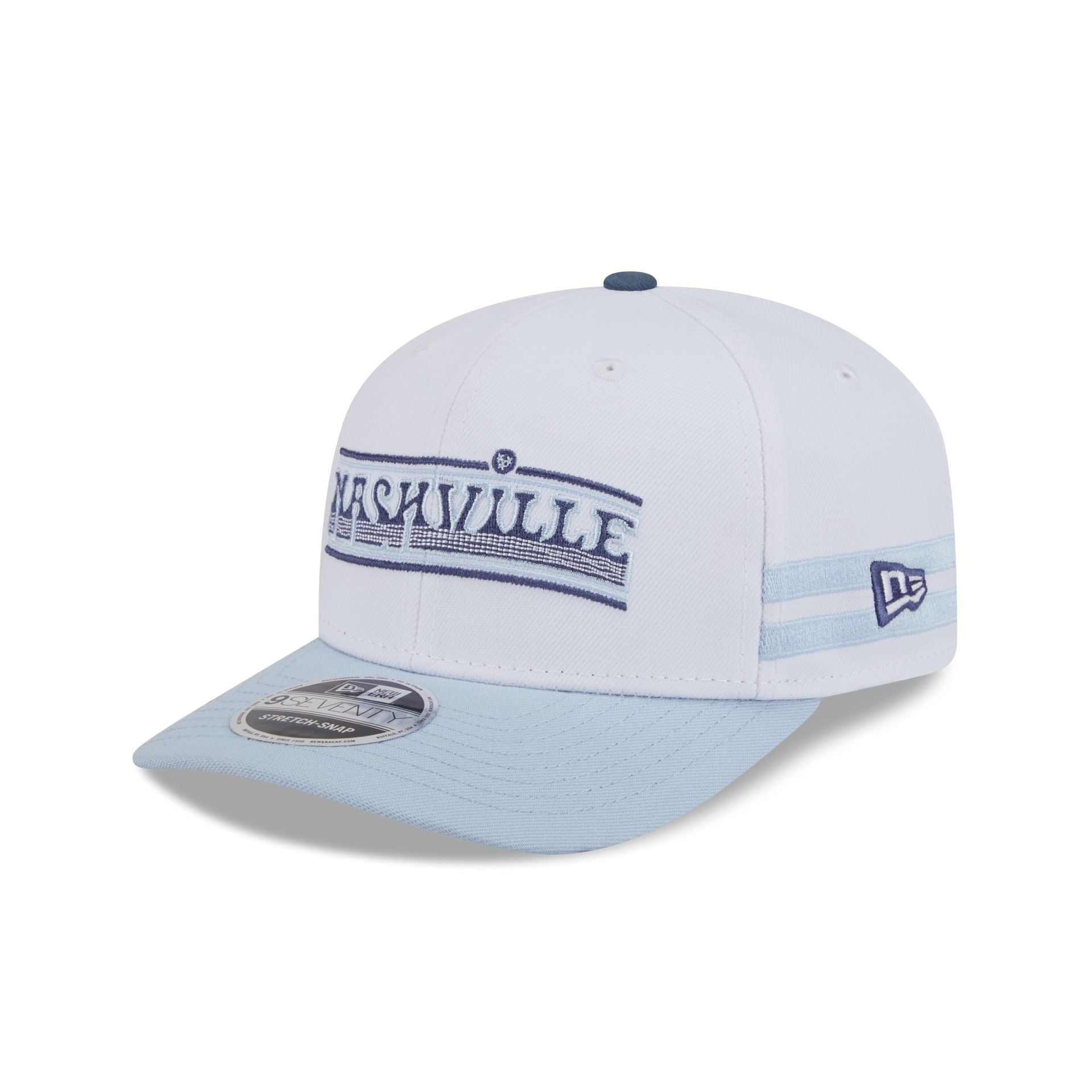 Nashville SC 2025 Jersey Hook White 9SEVENTY Stretch-Snap Hat - Image 3
