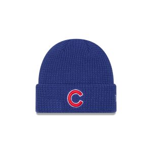Chicago Cubs Waffle Stitch Knit Beanie Hat