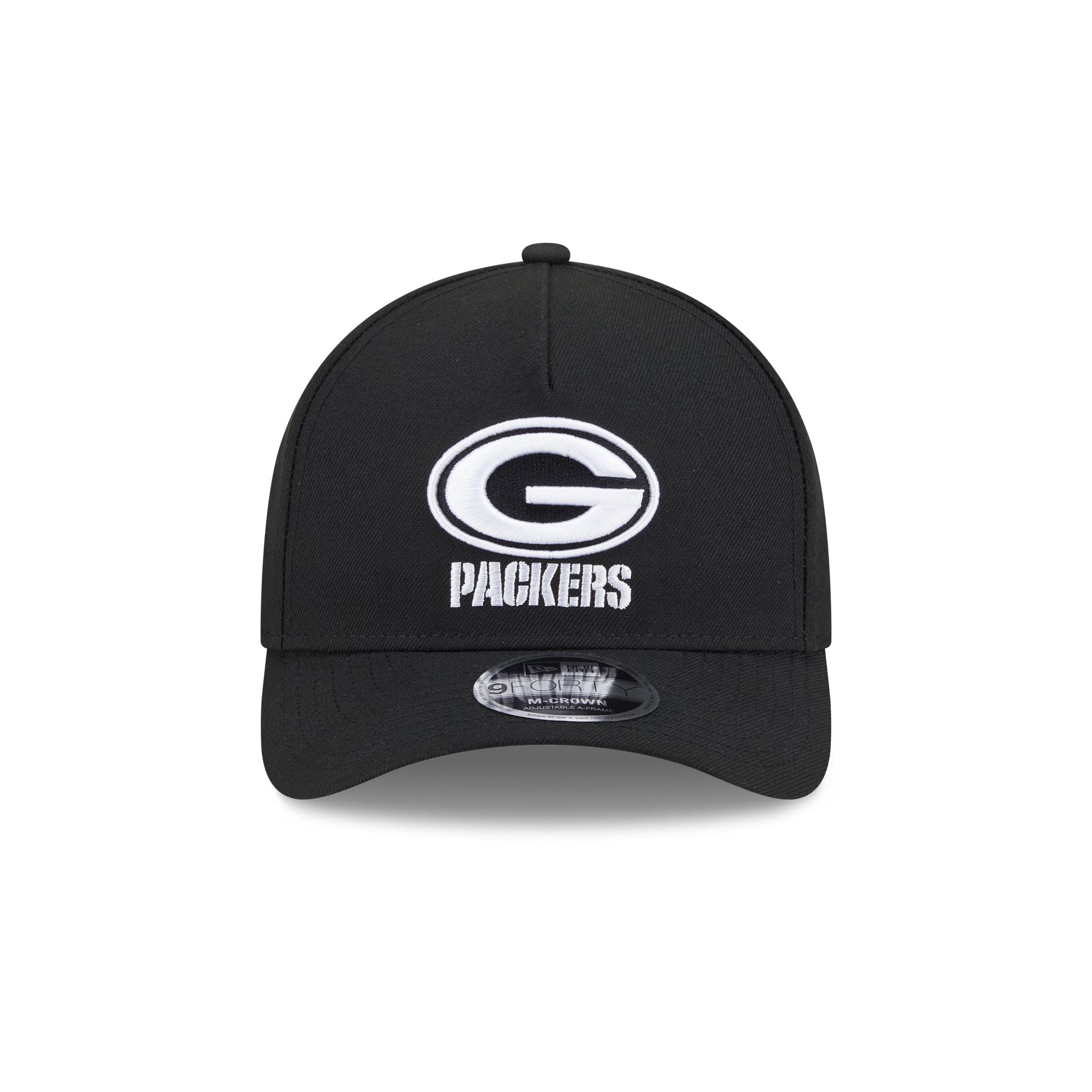 Green Bay Packers Black & White 9FORTY M-Crown A-Frame Snapback Hat - Image 2