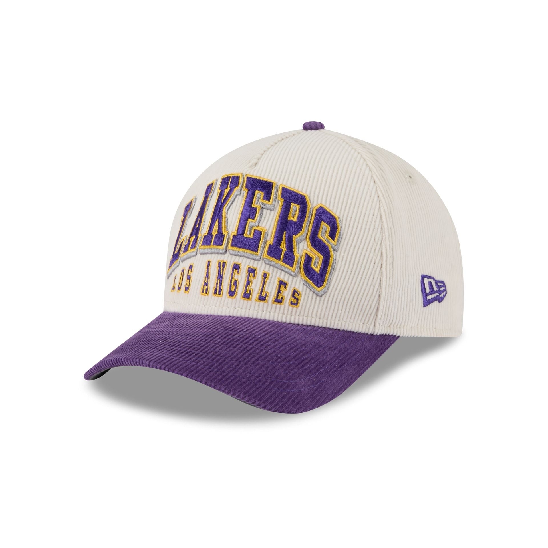 Los Angeles Lakers Stacked Corduroy 9FORTY M-Crown A-Frame Snapback Hat - Image 3