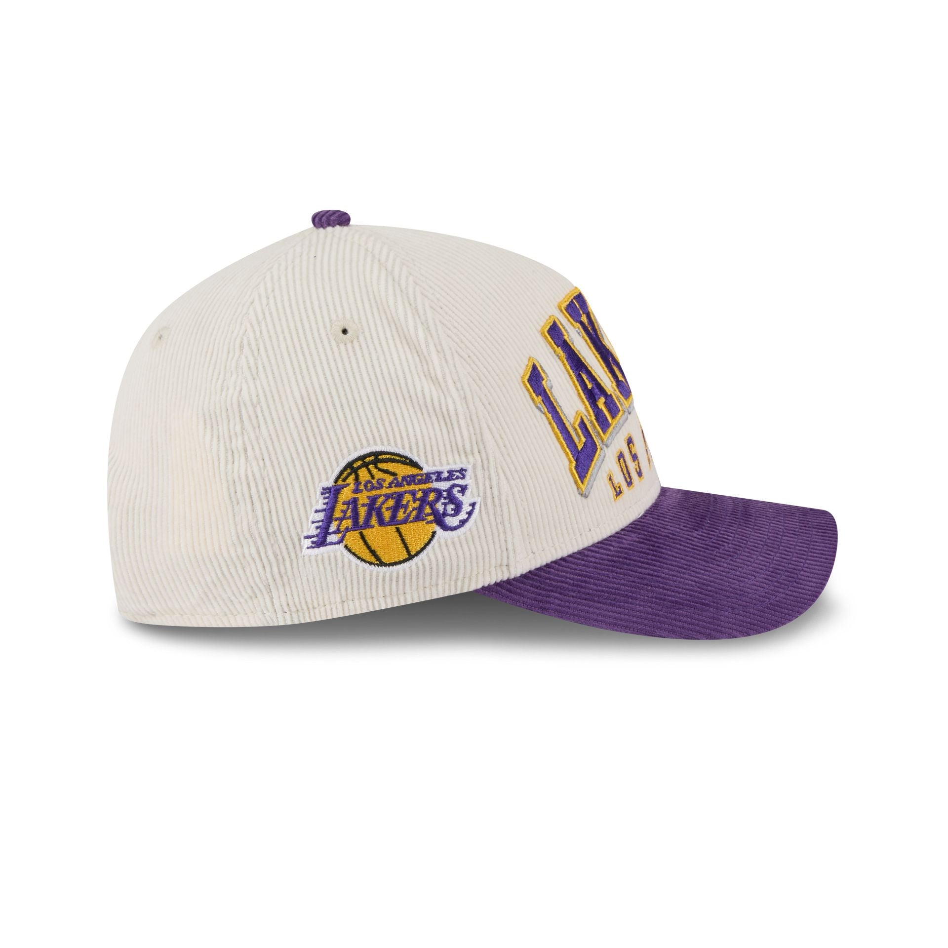 Los Angeles Lakers Stacked Corduroy 9FORTY M-Crown A-Frame Snapback Hat - Image 4