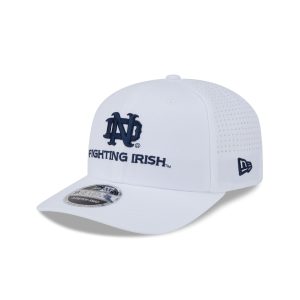 Notre Dame Fighting Irish Optic White Performance Stacked 9SEVENTY Stretch-Snap Hat