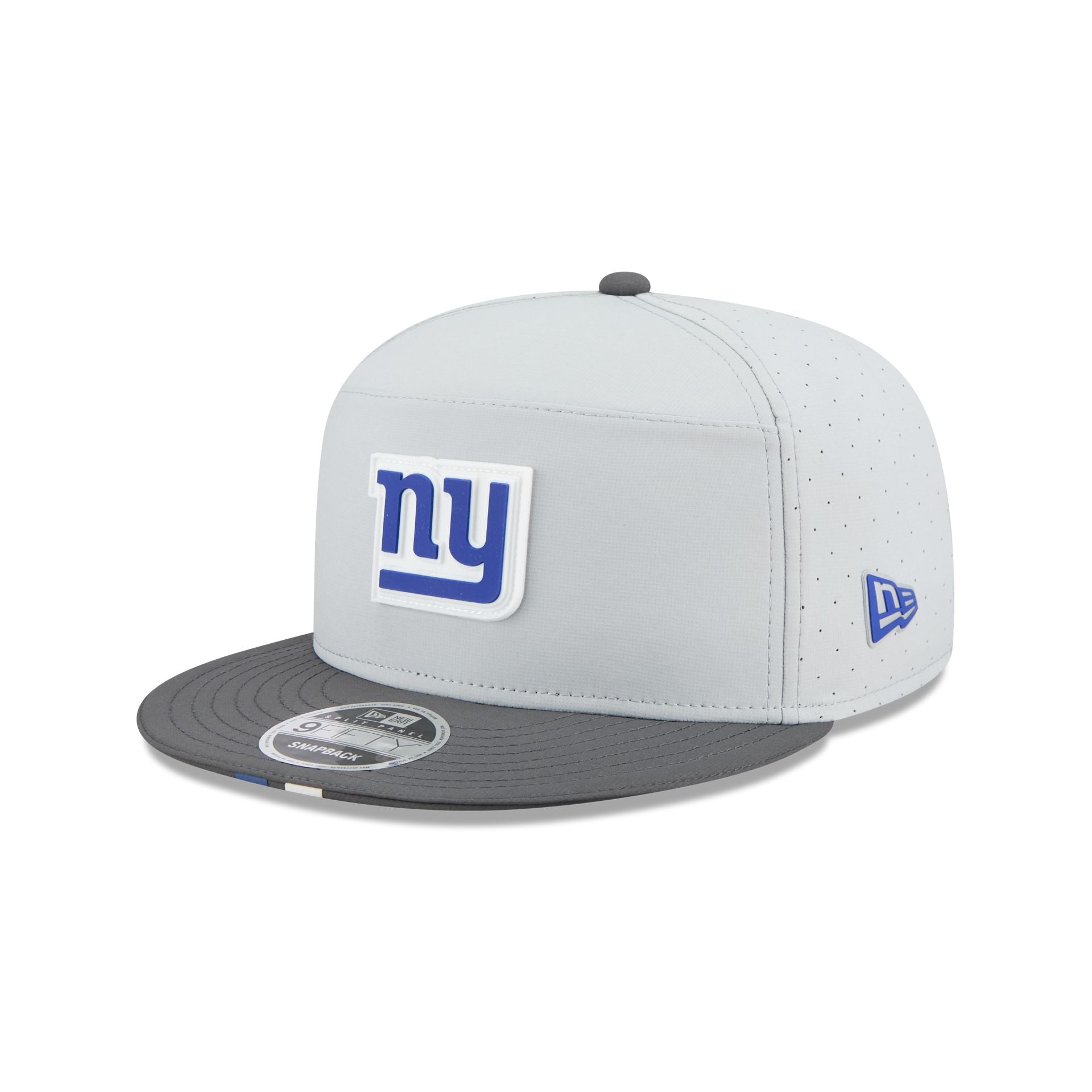 New York Giants 2025 Training Gray Split Panel 9FIFTY Snapback Hat