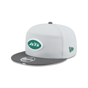 New York Jets 2025 Training Gray Split Panel 9FIFTY Snapback Hat