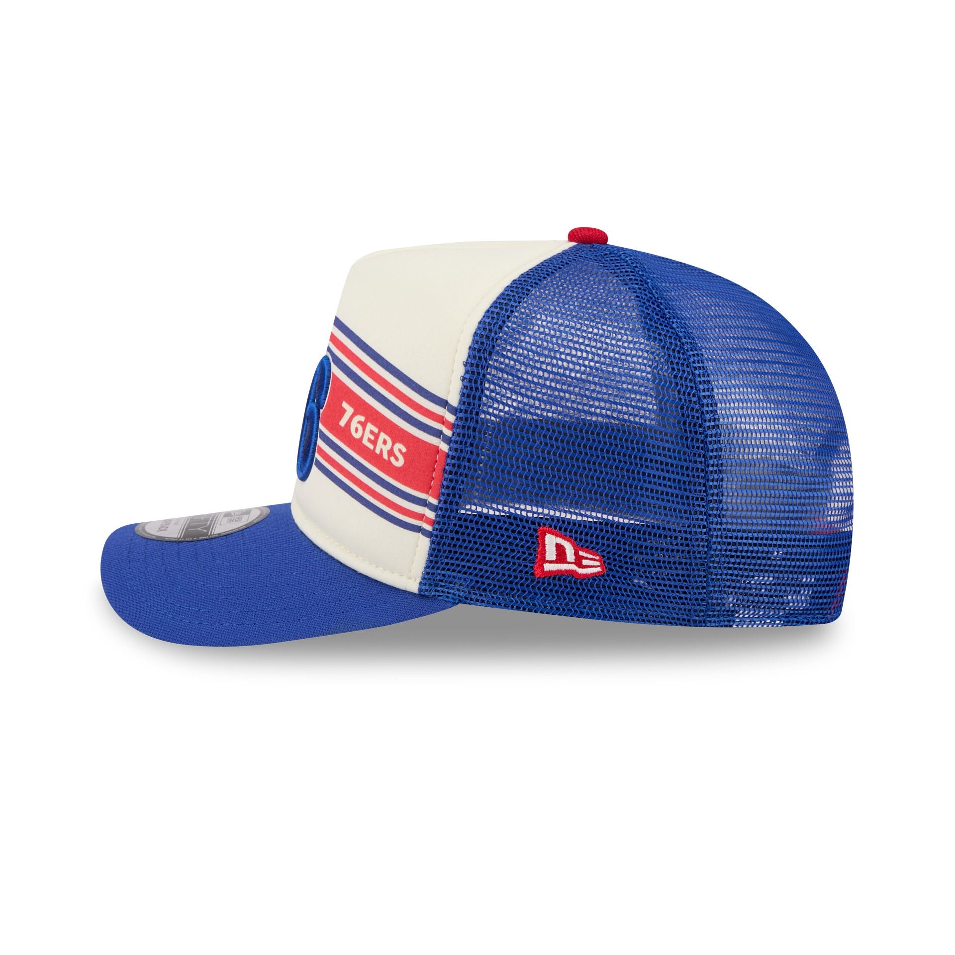 Philadelphia 76ers Banner 9FIFTY A-Frame Trucker Hat - Image 4