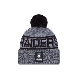 Las Vegas Raiders 2025 Sideline Cold Weather Pom Knit Hat