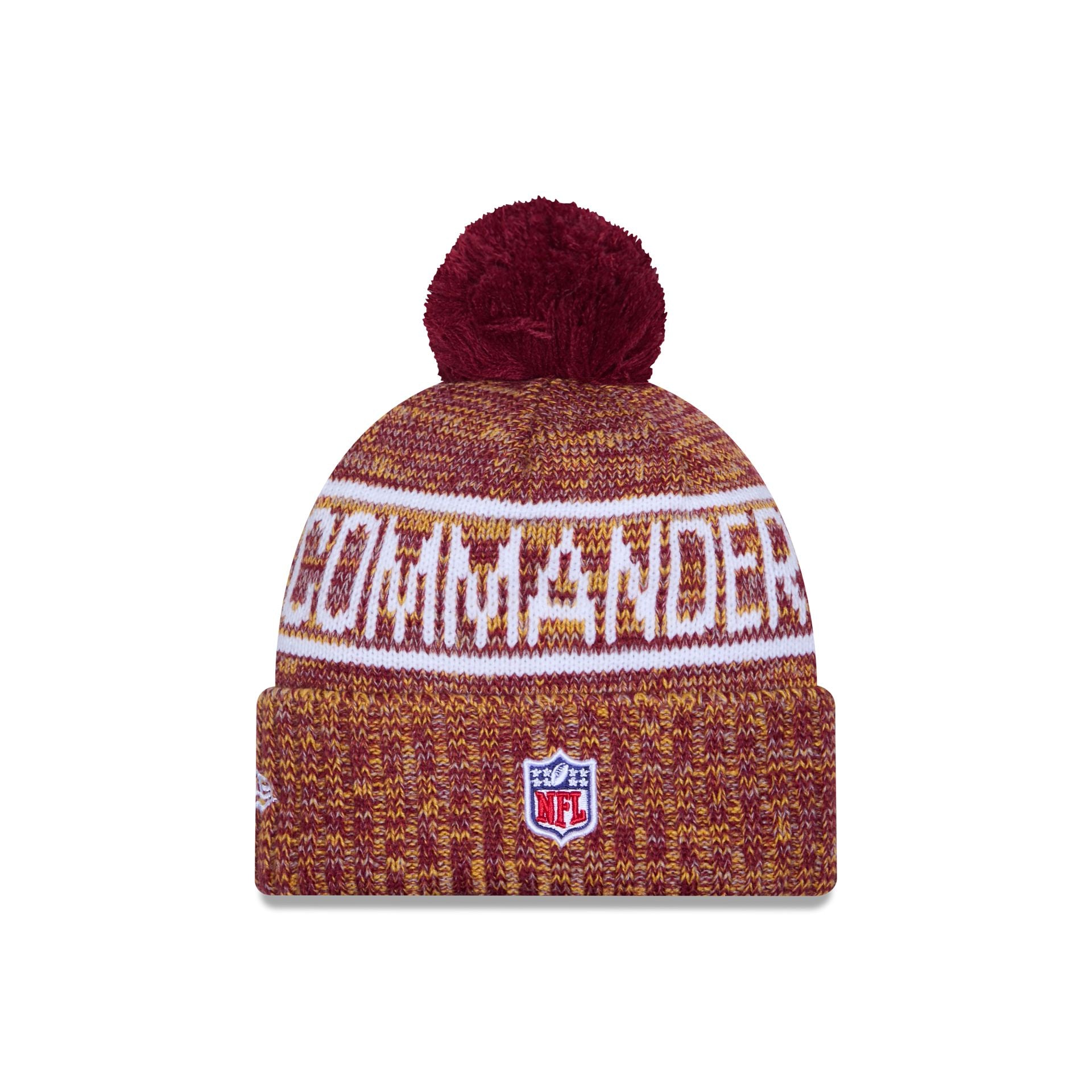 Washington Commanders 2025 Sideline Cold Weather Pom Knit Hat - Image 3