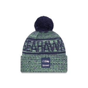 Seattle Seahawks 2025 Sideline Cold Weather Pom Knit Hat