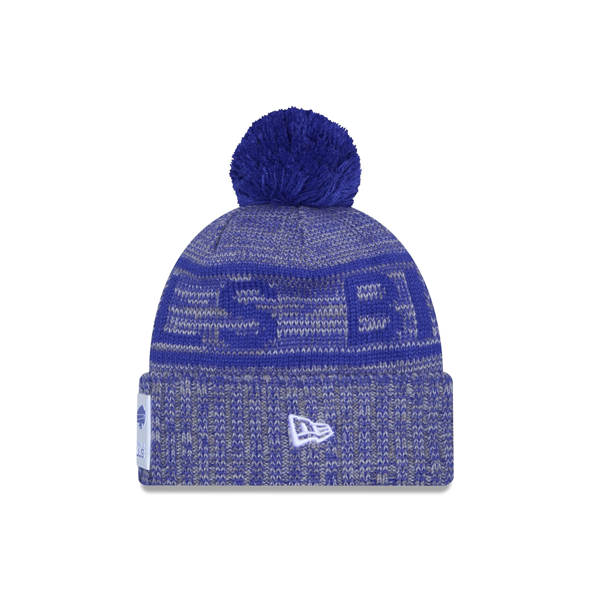 Buffalo Bills 2025 Sideline Cold Weather Gray Pom Knit Hat - Image 2