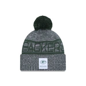 Green Bay Packers 2025 Sideline Cold Weather Gray Pom Knit Hat