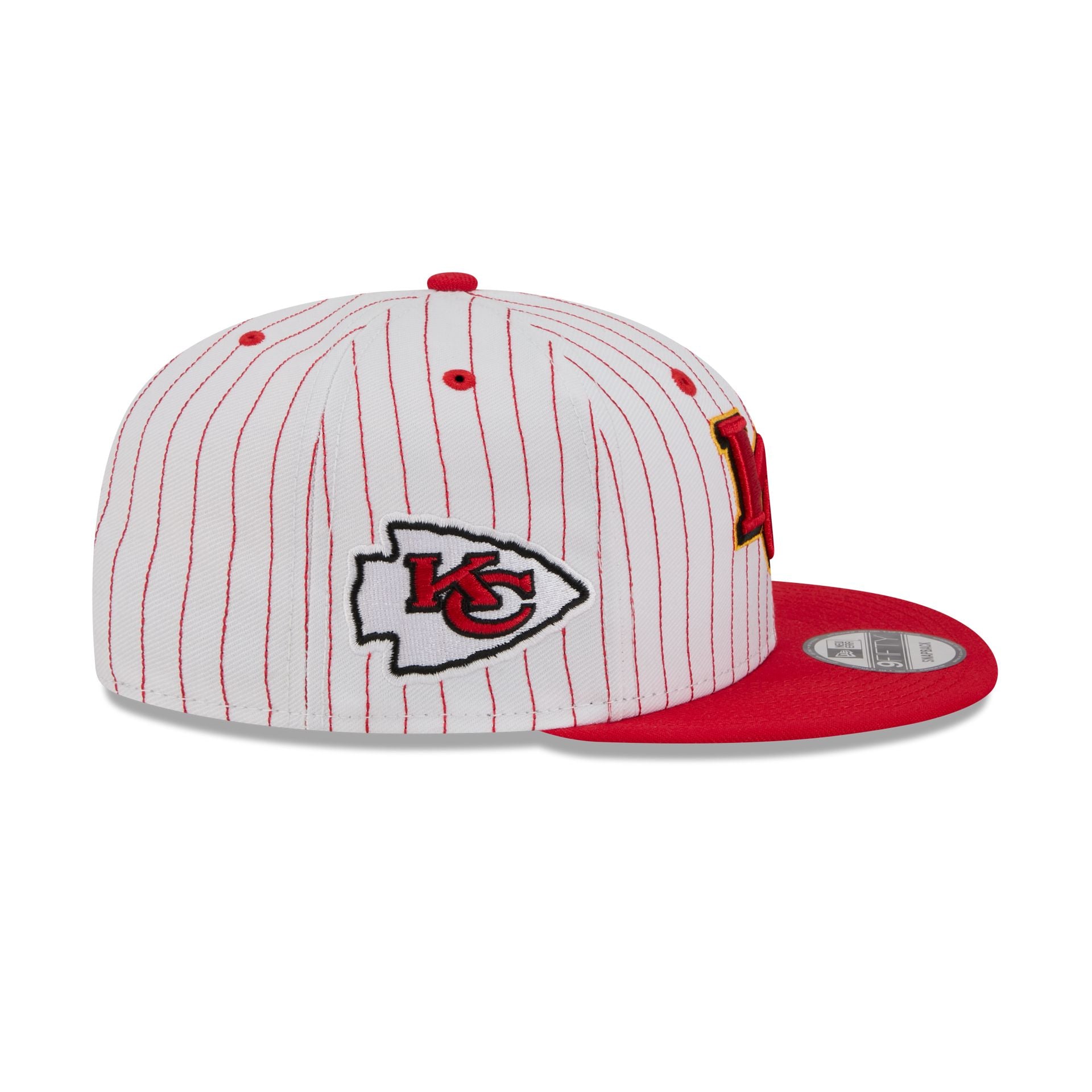 Kansas City Chiefs Deceptor Pinstripe 9FIFTY Snapback Hat - Image 7