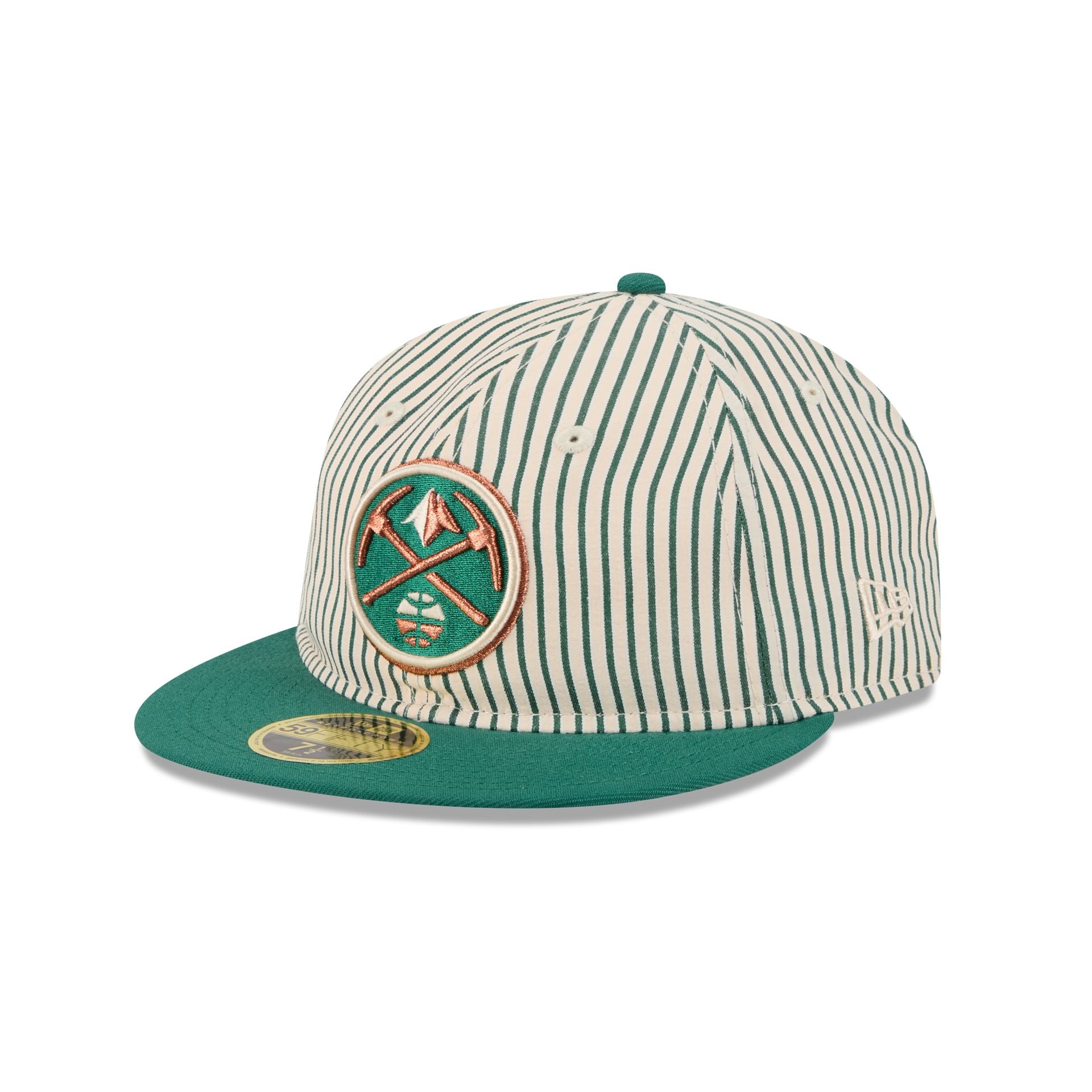 Just Caps Seersucker Denver Nuggets Retro Crown 59FIFTY Fitted Hat