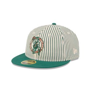 Just Caps Seersucker Boston Celtics Retro Crown 59FIFTY Fitted Hat