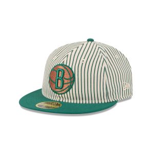 Just Caps Seersucker Brooklyn Nets Retro Crown 59FIFTY Fitted Hat