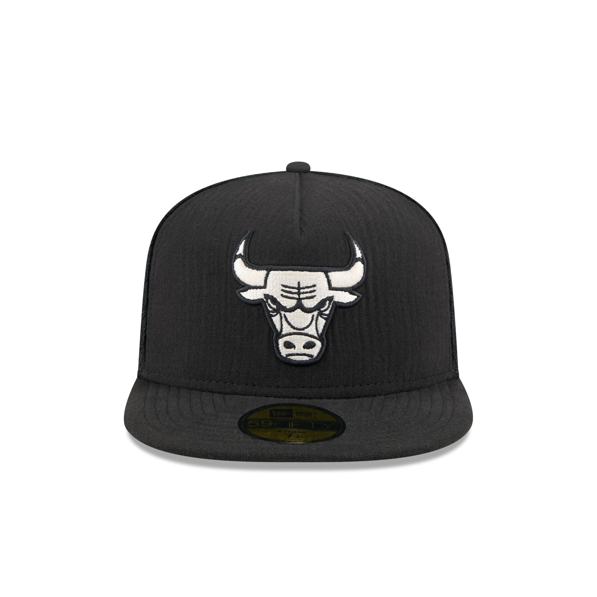 Chicago Bulls Black Mesh 59FIFTY A-Frame Fitted Hat - Image 2